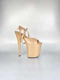 Cross-Wrapped Strappy Sandal- Beige