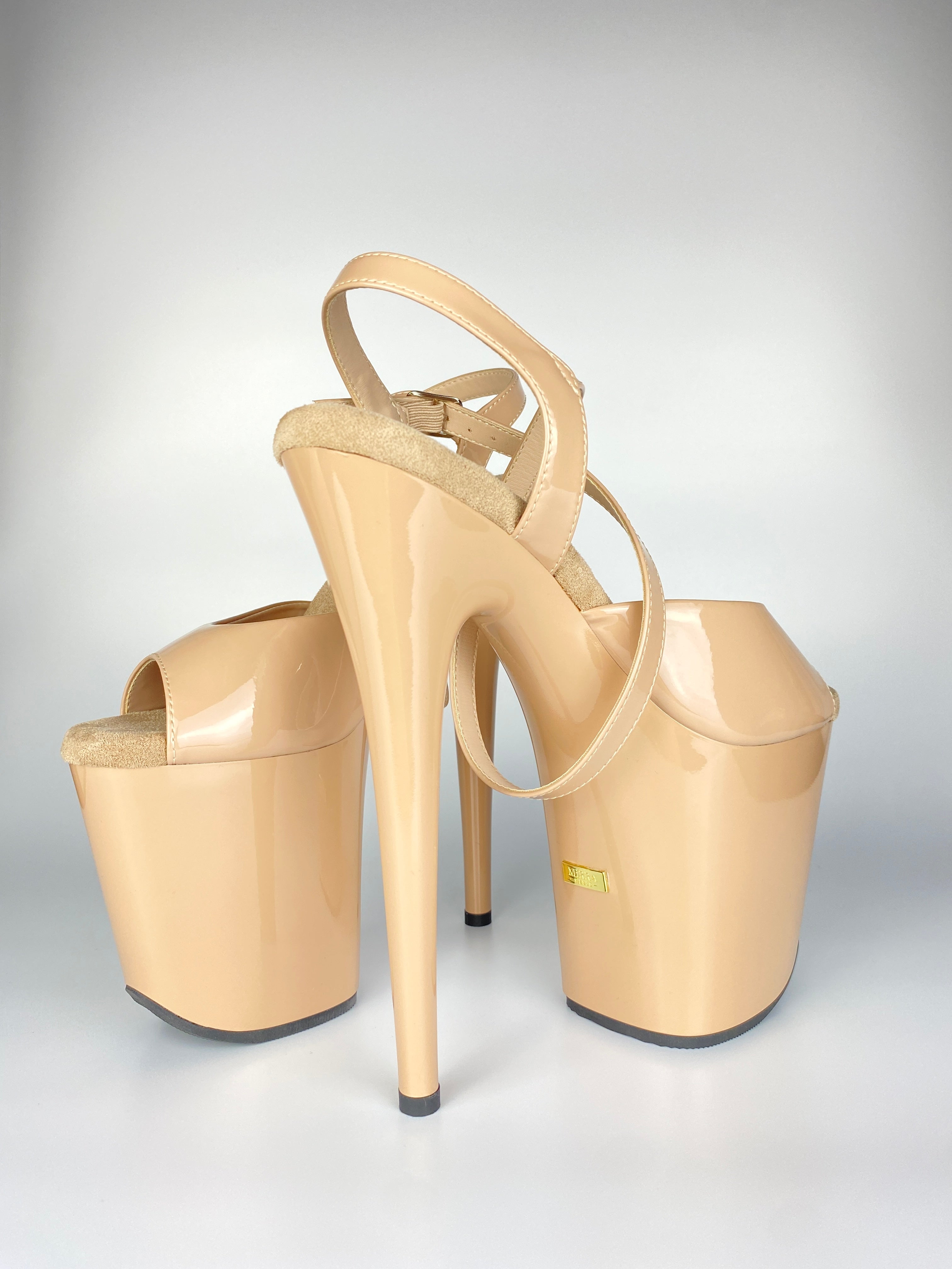 Cross-Wrapped Strappy Sandal- Beige