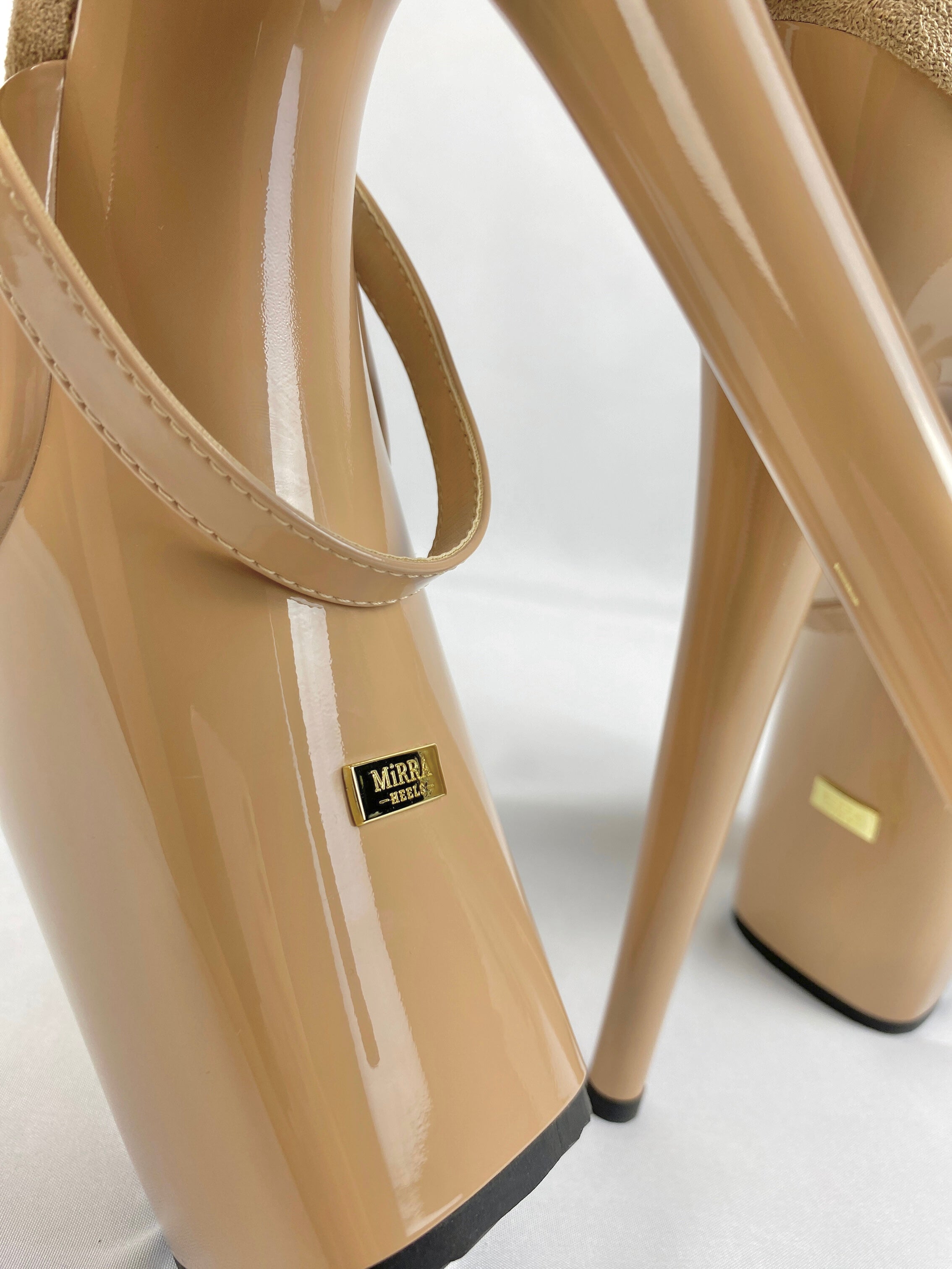 Cross-Wrapped Strappy Sandal- Beige